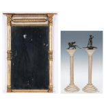 Regency Mirror and 2 Columns with Figures