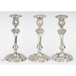 3 English Sterling Silver Candlesticks