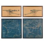 2 WWI Maps & 2 Field Gun Schematics