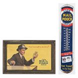 Mail Pouch Tobacco Advertising Painting & Thermometer