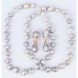 Dia. Baroque Pearl Necklace/Earring Set