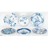6 items Blue and White Porcelain- Asian and Delft