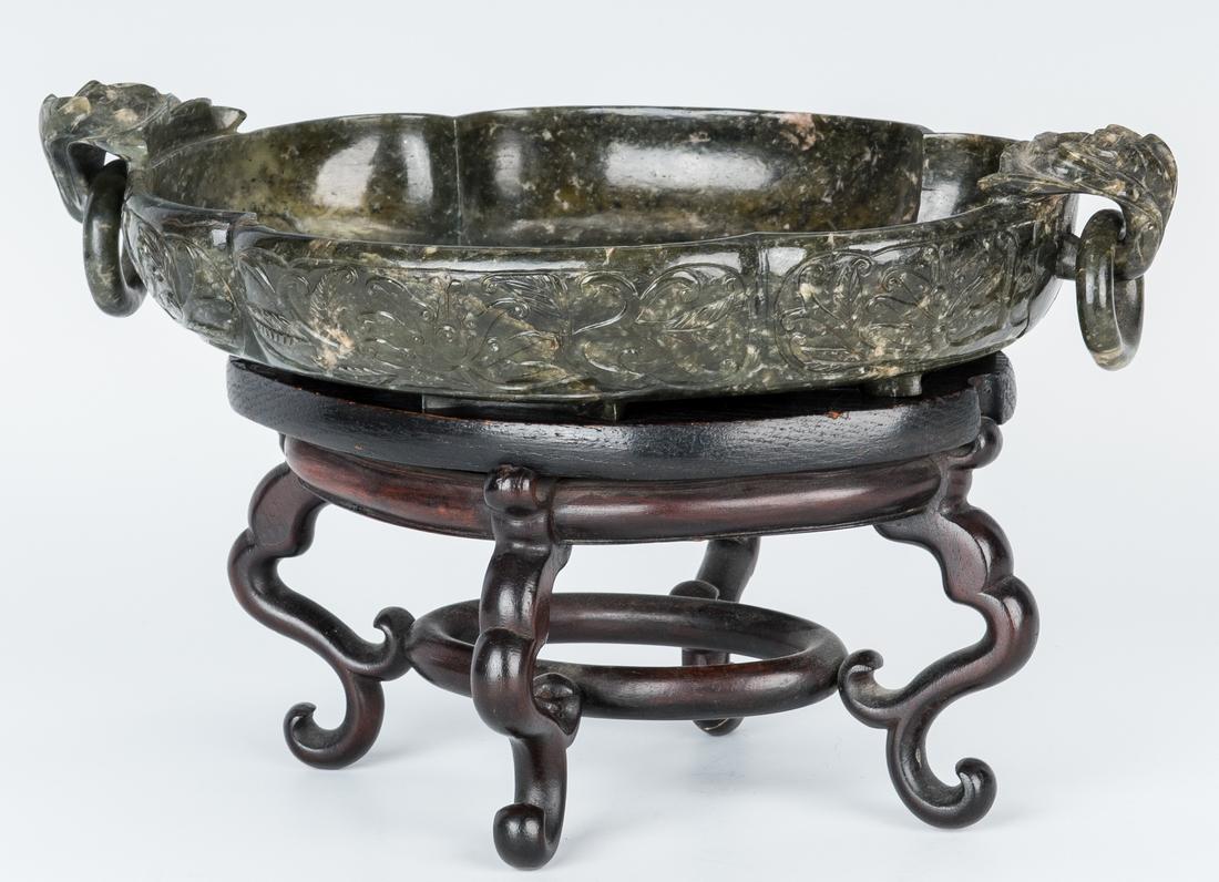 Chinese Spinach Jade Marriage Bowl - Image 3 of 14