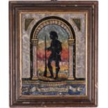 J. Chanton Daniel Boone Reverse Painting on Glass