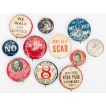 10 Early 20th C. Union Pinback Buttons, Some Rare