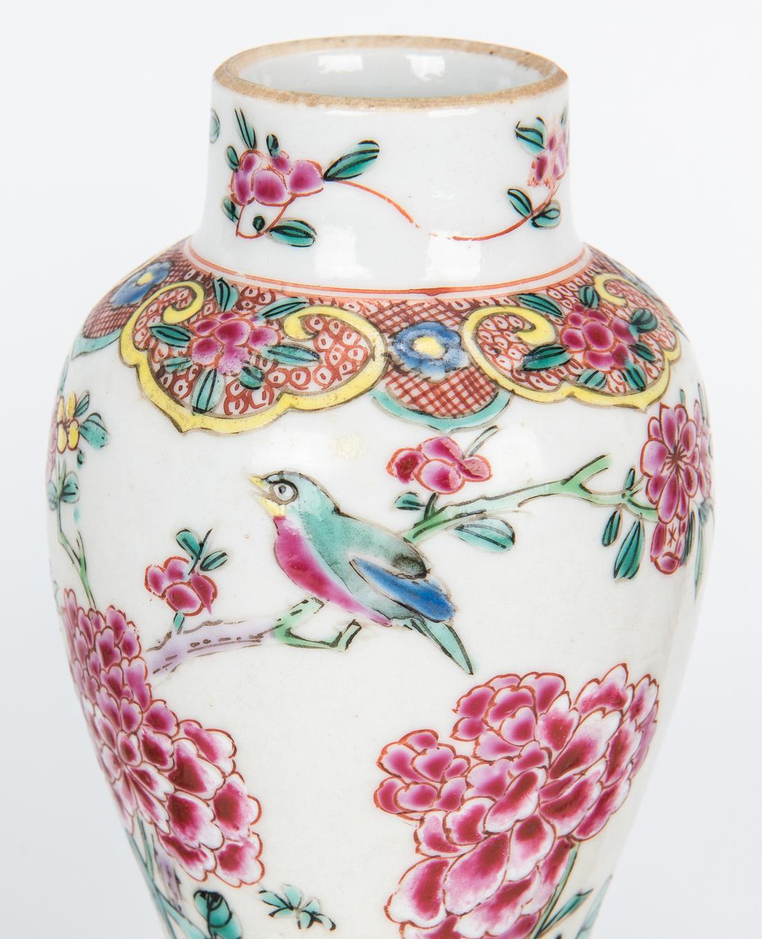 4 Famille Rose Export Porcelain Vases - Image 8 of 21