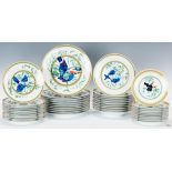 Hermes Paris Toucans Pattern Porcelain Dinnerware Set, 40 pcs.