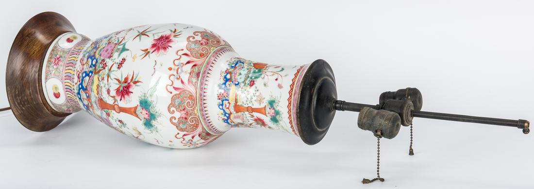 Chinese Famille Rose Lamp, Precious Objects - Image 11 of 14