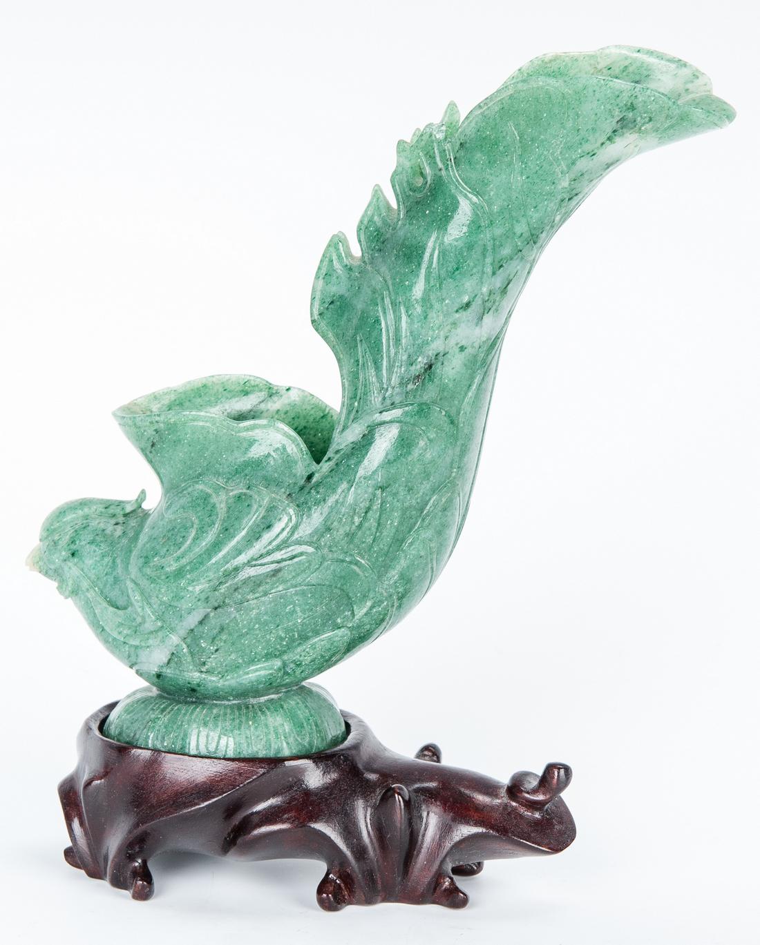 Jade Brush Holder, 2 Hardstone Figurals and Stone - Image 26 of 30