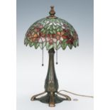 Arts & Crafts Handel Base Lamp, Leaded Floral Shade