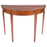 George III Inlaid Demilune Table