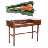 Scottish Inlaid Pianoforte on Stand & German Violin