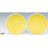 Pr. Imperial Guangxu Lemon Yellow Saucer Dishes