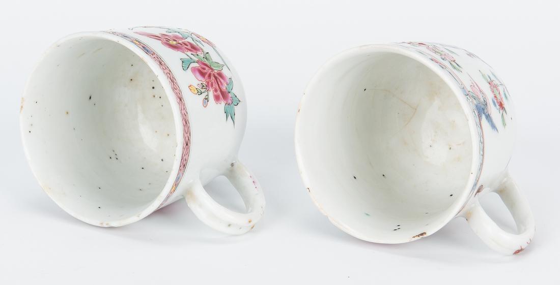 7 Famille Rose Porcelain Tea Cups, Saucers - Image 14 of 18