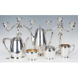 5-pc. Reed & Barton Sterling Tea Set & Pr. Gorham Candelabra