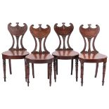 4 Regency Mahogany Hall Chairs