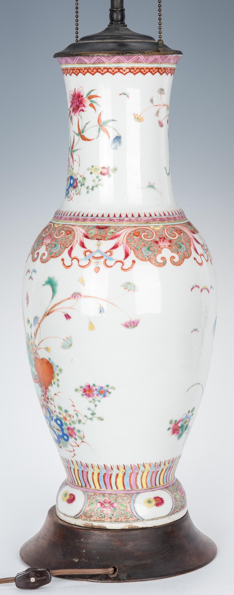 Chinese Famille Rose Lamp, Precious Objects - Image 5 of 14