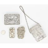 4 Silver Card Cases & Match Safes