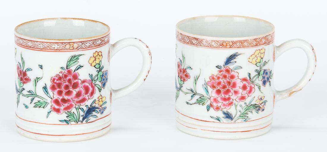 7 Famille Rose Porcelain Tea Cups, Saucers - Image 6 of 18