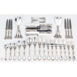 66 pcs. Puiforcat Royal Pattern Sterling Silver Flatware