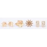 14k Jewelry incl. earrings and pins - 6 pcs total
