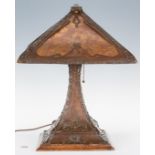 Arts & Crafts Hammered Copper Lamp