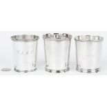 3 Jaccard St. Louis Coin Silver Julep Cups