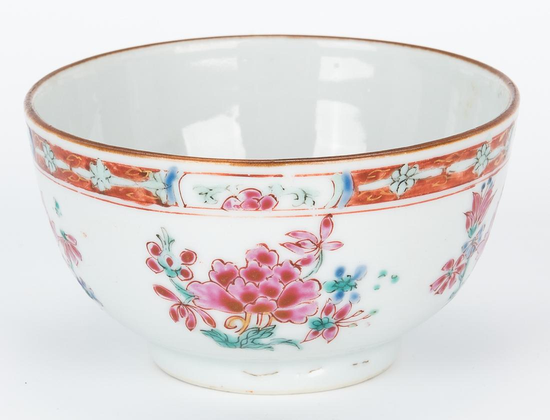 7 Famille Rose Porcelain Tea Cups, Saucers - Image 10 of 18
