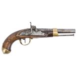 French Maubeuge Arsenal Percussion Pistol, 69 cal