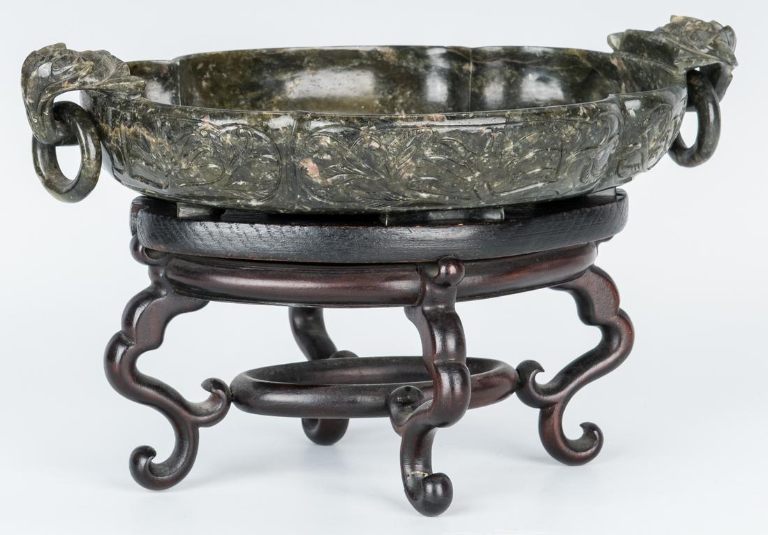 Chinese Spinach Jade Marriage Bowl - Image 5 of 14