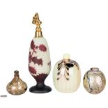 4 Art Glass Perfume Bottles