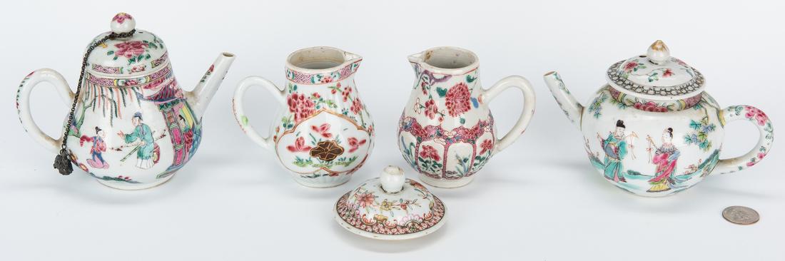 Chinese Export Teapots, Creamers & Lid, 5 pcs - Image 2 of 39