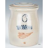 6 Gal. Red Wing Stoneware Water Cooler w/ Lid