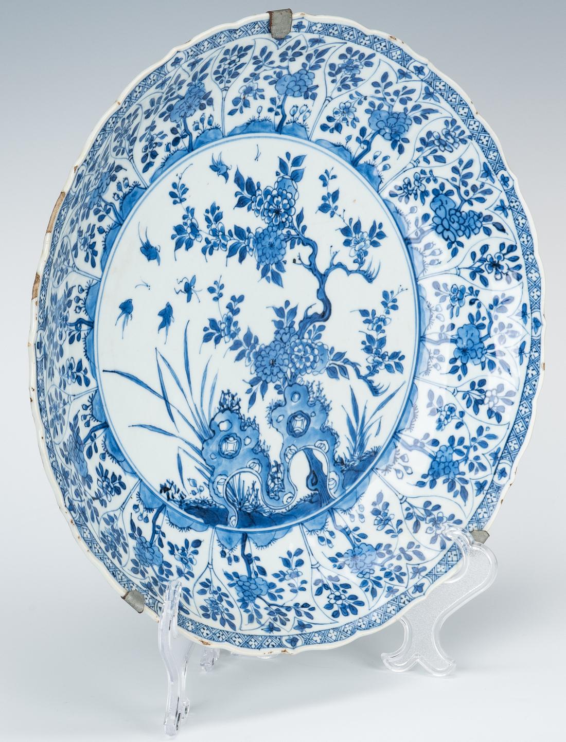 Large Blue & White Charger, poss. Ming or Yuan - Image 4 of 9