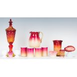 Group of 13 Art Glass Items, incl. Peachblow