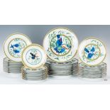 Hermes Paris Toucans Pattern Porcelain Dinnerware Set, 40 pcs.