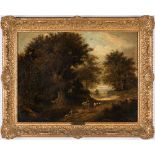 George Vincent 19th C. Landscape with figures and cart
