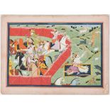 Kangra School Indian Hunting Scene Painting