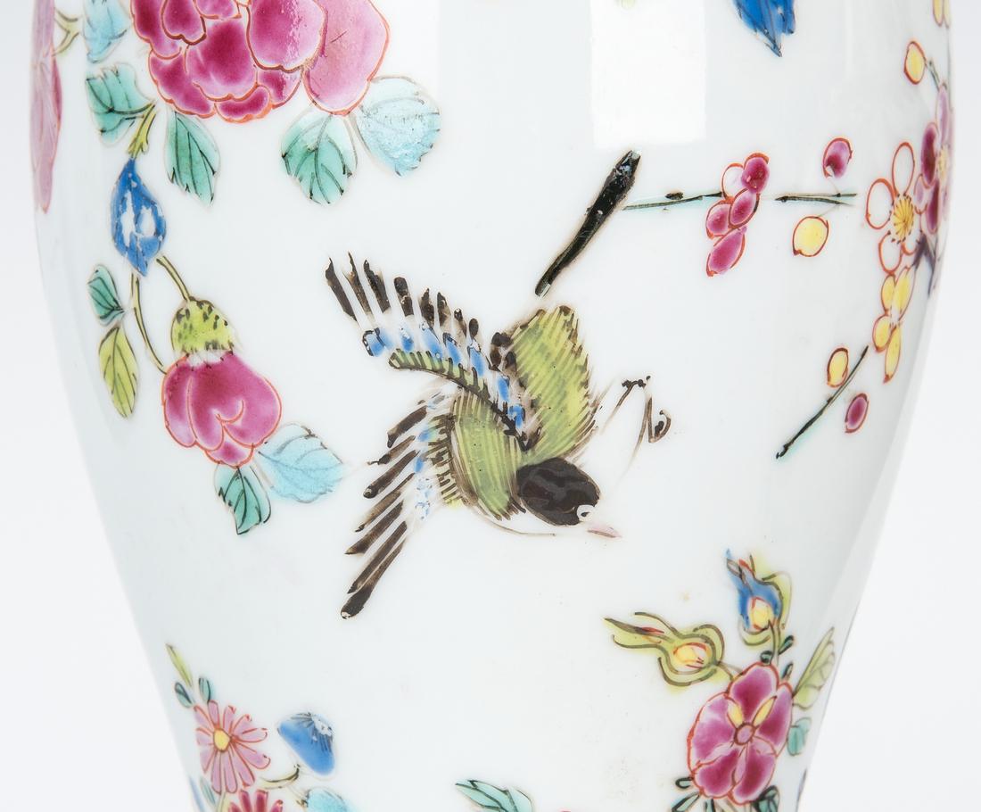 4 Famille Rose Export Porcelain Vases - Image 6 of 21