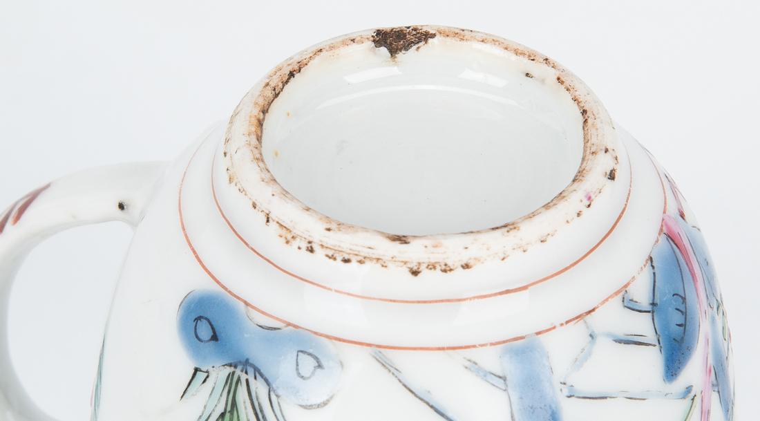 7 Famille Rose Porcelain Tea Cups, Saucers - Image 17 of 18