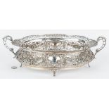 German .800 Silver Pierced Oval Centerpiece Bowl