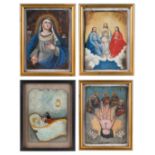 4 Framed Ex-Voto Mexican Retablos