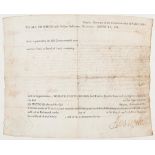 Governor Henry Lee Signed Land Grant, 1792