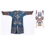 Chinese Theatrical Robe & Qing Tasseled Collar