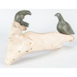 Inuit Carved Whalebone & Stone Sculpture