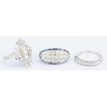 3 Vintage Diamond Rings incl. Art Deco