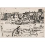 James Whistler Etching, Black Lion Wharf