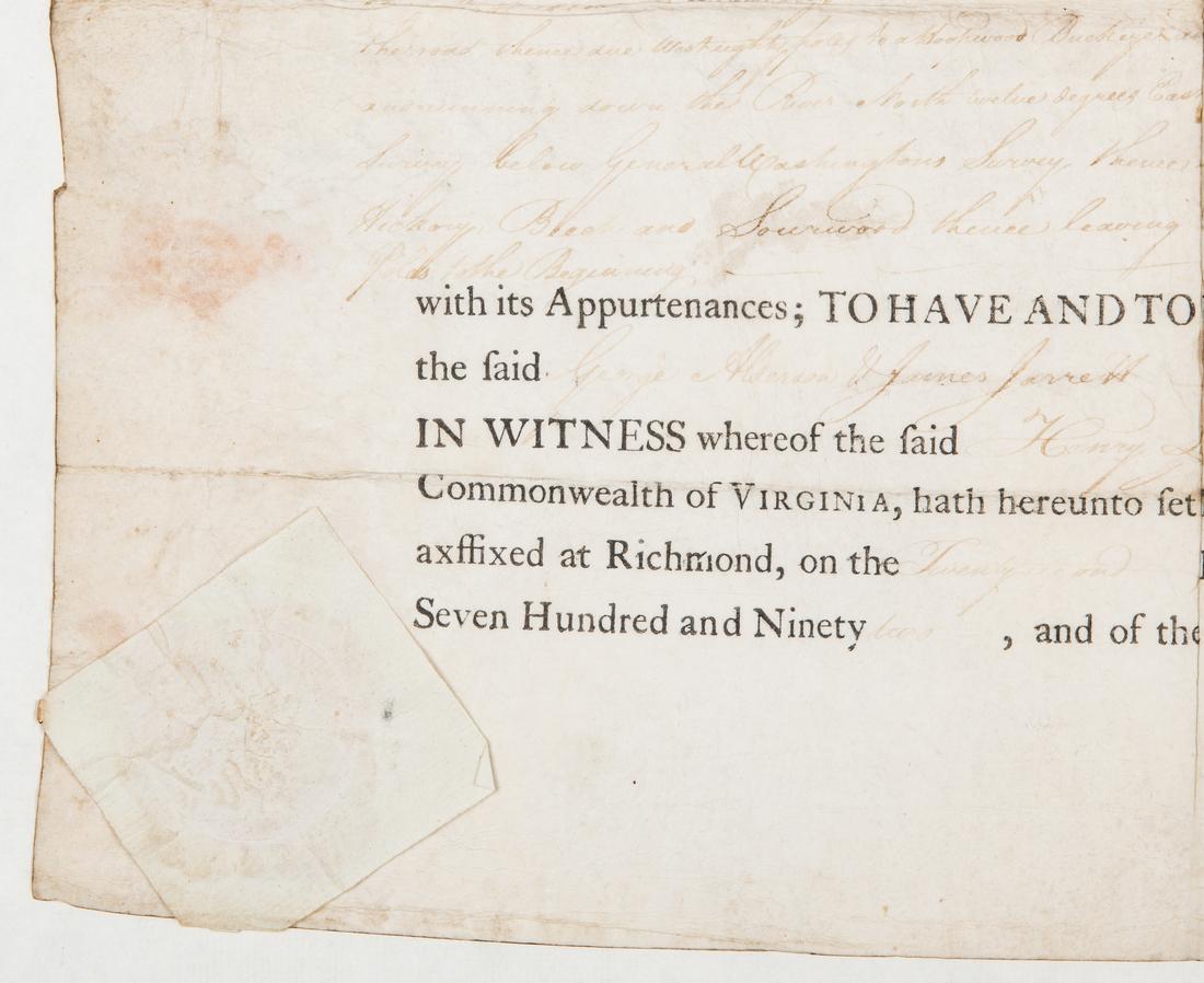 Governor Henry Lee Signed Land Grant, 1792 - Image 3 of 7