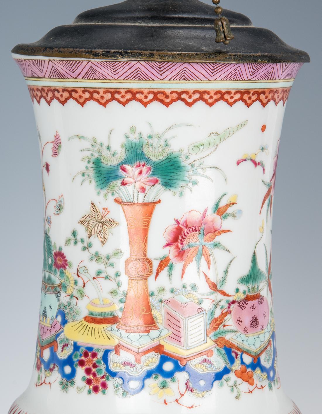 Chinese Famille Rose Lamp, Precious Objects - Image 7 of 14