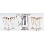 6 Sterling Goblets & 1 Water Pitcher